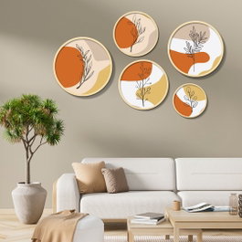 Wallity Yats-03 Conjunto de 5 Cuadros Decorativos Multicolor